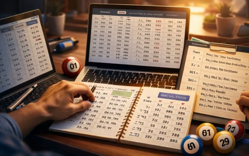 Người chơi nghiên cứu bảng số để soi cầu bạc nhớ lô đề