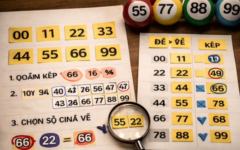 Người chơi nghiên cứu bảng số kép lô đề để chọn số phù hợp