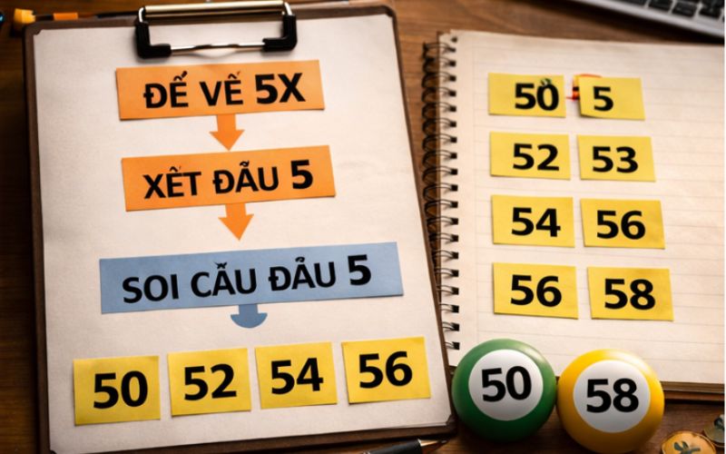 Thống kê các cặp số đầu 5 trong dữ liệu kết quả gần đây