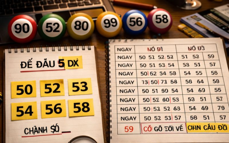 Bảng thống kê và phân tích các số đầu 5 để chọn số hiệu quả