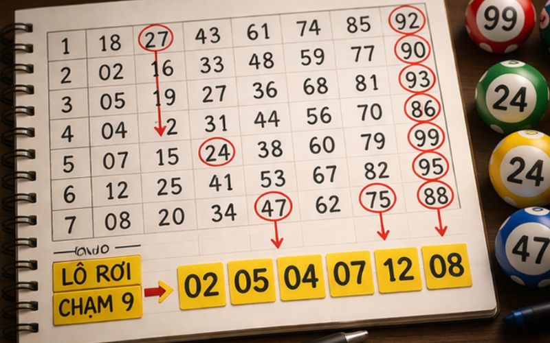 Thống kê các cặp số lô rơi trong bảng kết quả gần đây