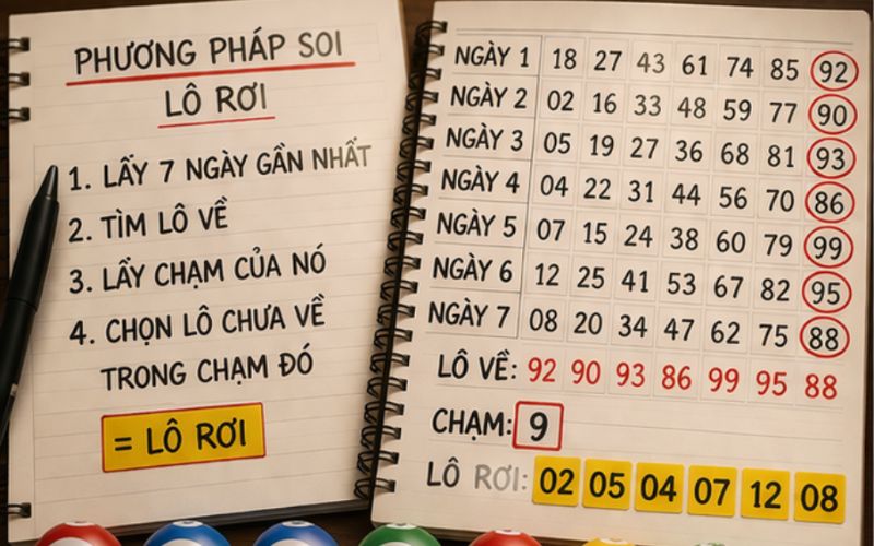 Bảng kết quả dùng để phân tích lô rơi từ đề
